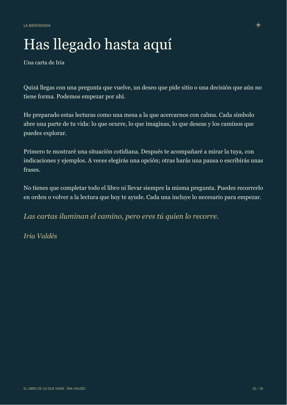Página 2 del libro: Bienvenida