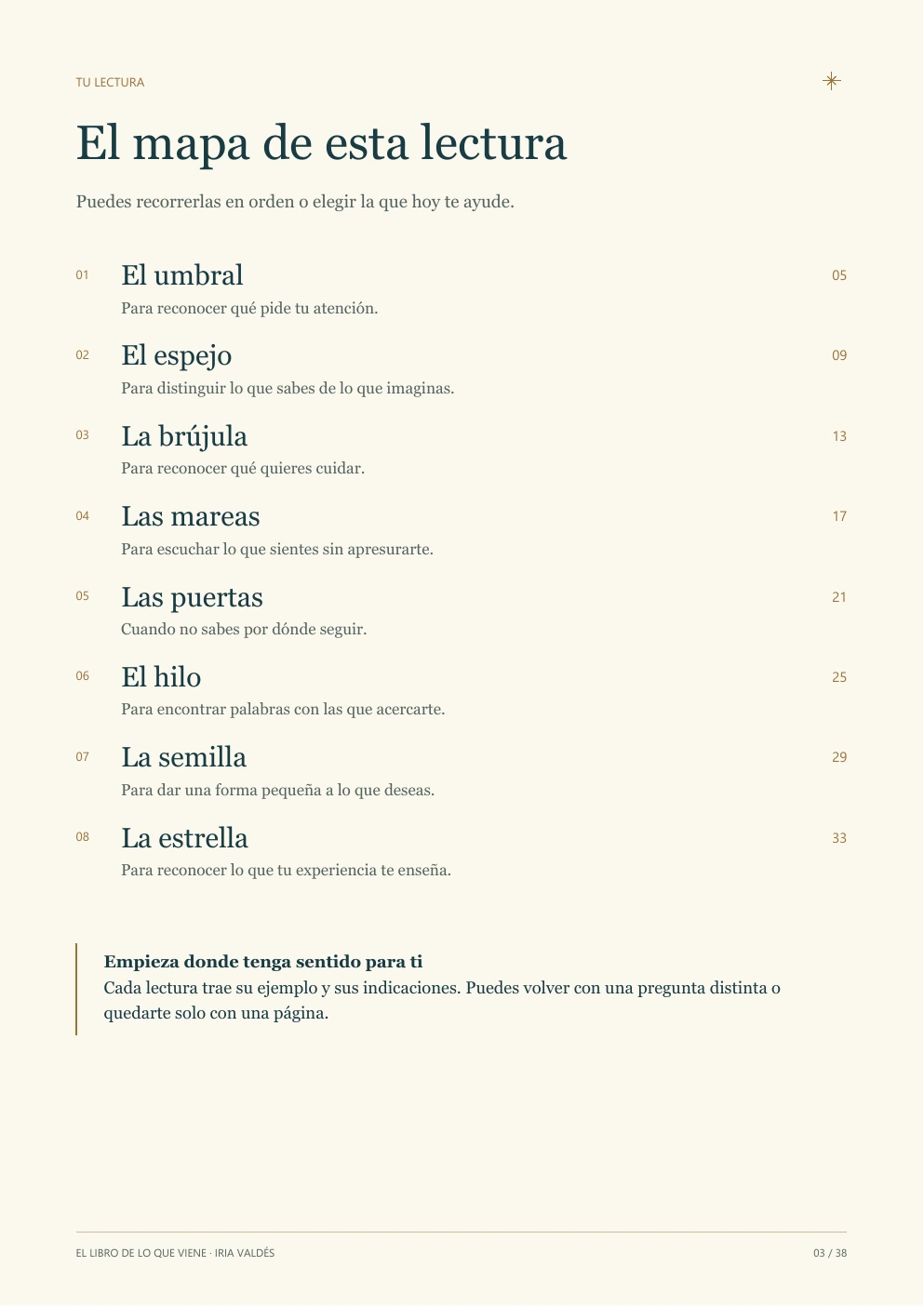 Página 3 del libro: Índice